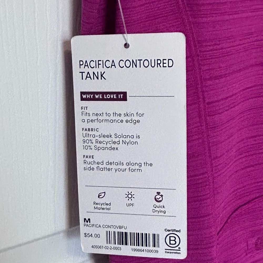 Athleta Pacifica Contoured Quarter Zip Tank UPF - Magenta Sz Medium NWT - Picture 4 of 8